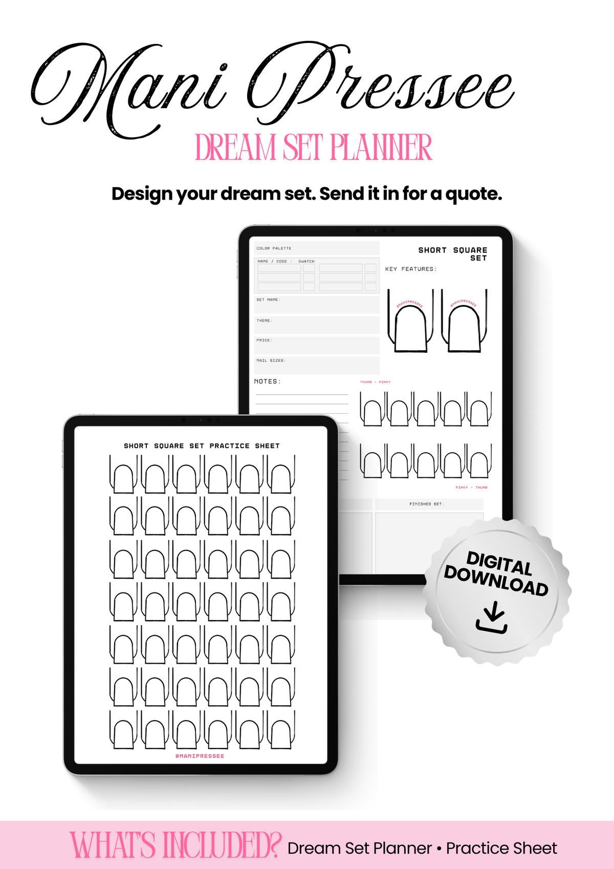 The Mani Pressée Dream Set Planner